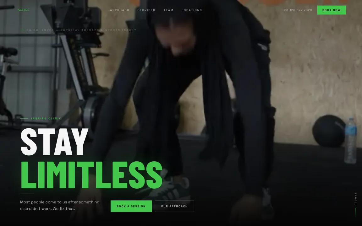 The Inspire Clinic website