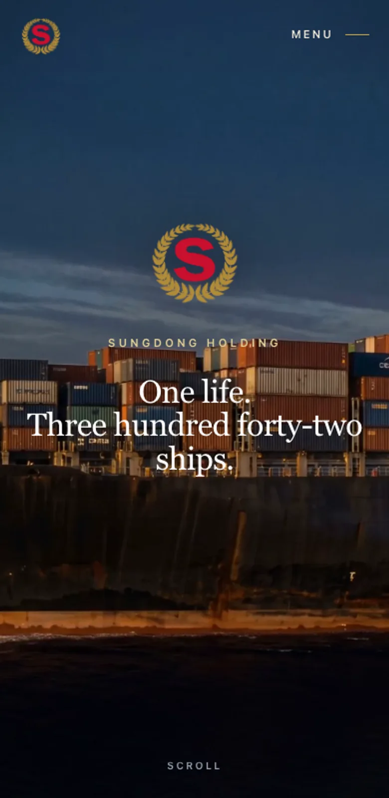 Mobile view of the Sungdong Holding website
